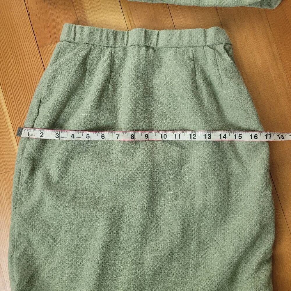 Vintage 60s mod light pastel‎ green skirt suit set short sleeved - Picture 12 of 16